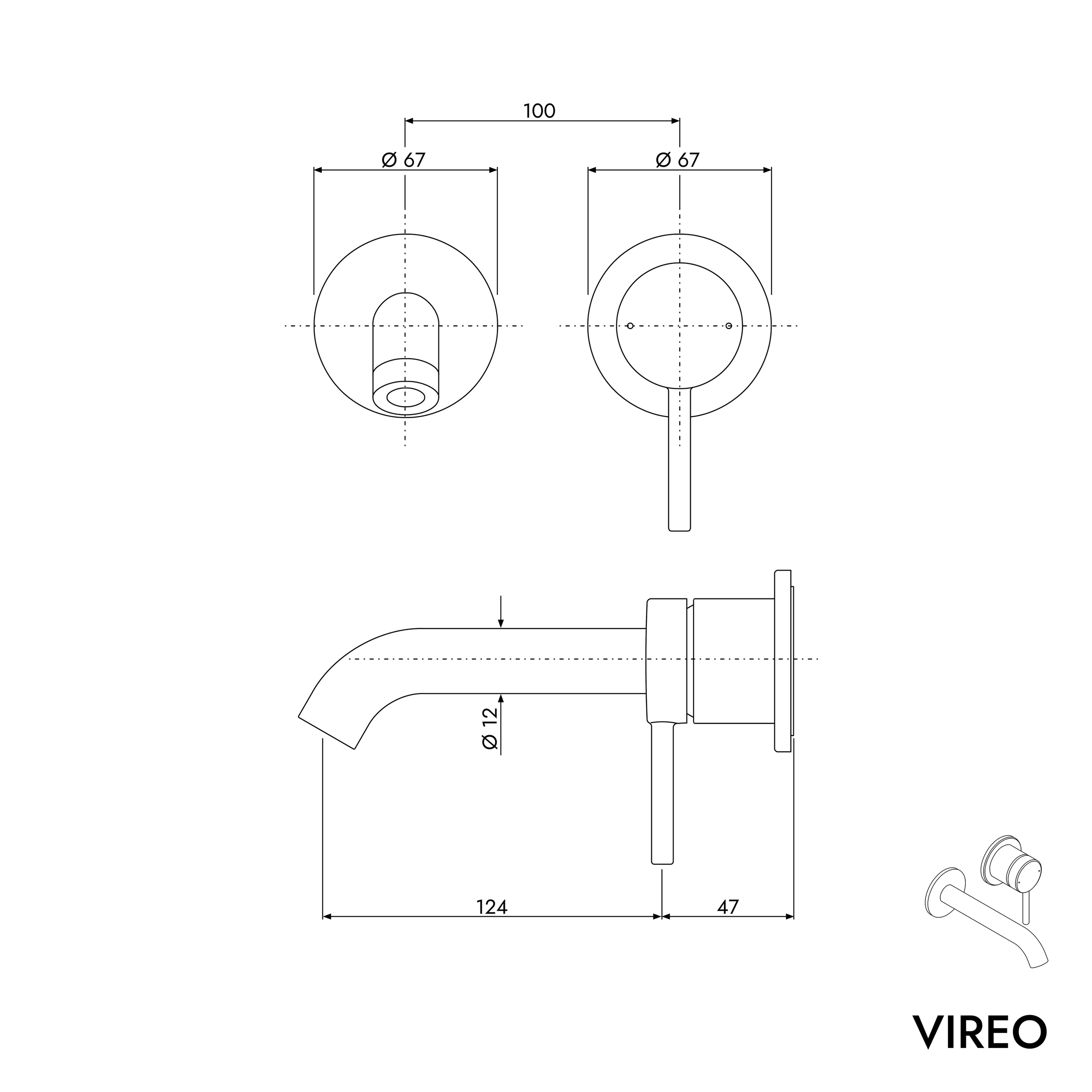 Wand-Waschtischarmatur VIREO
