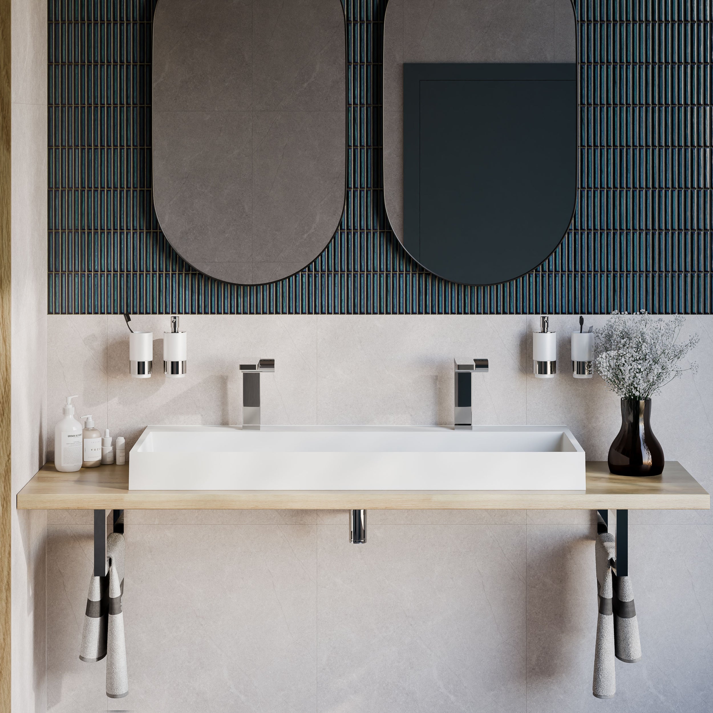 Wandwaschbecken Aufsatzwaschbecken BS6001 Gussmarmor