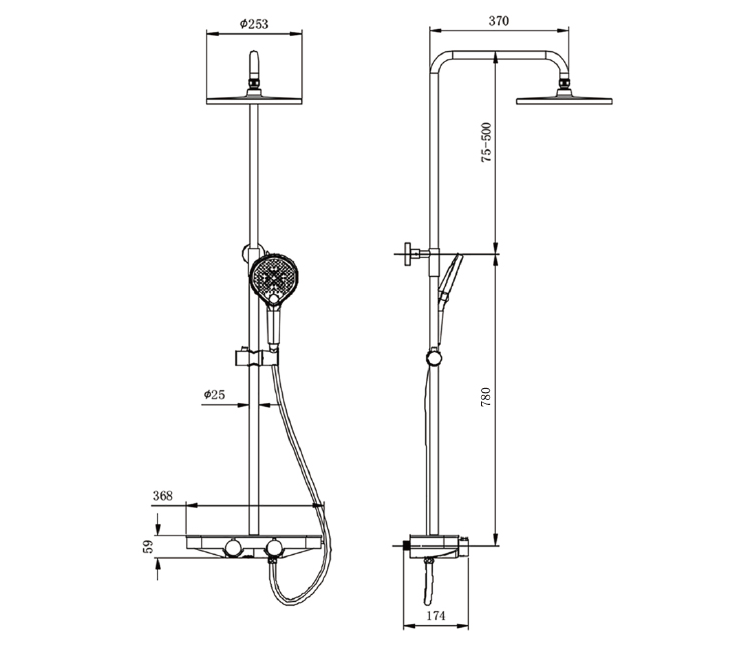 Duschsystem Thermostat BS371