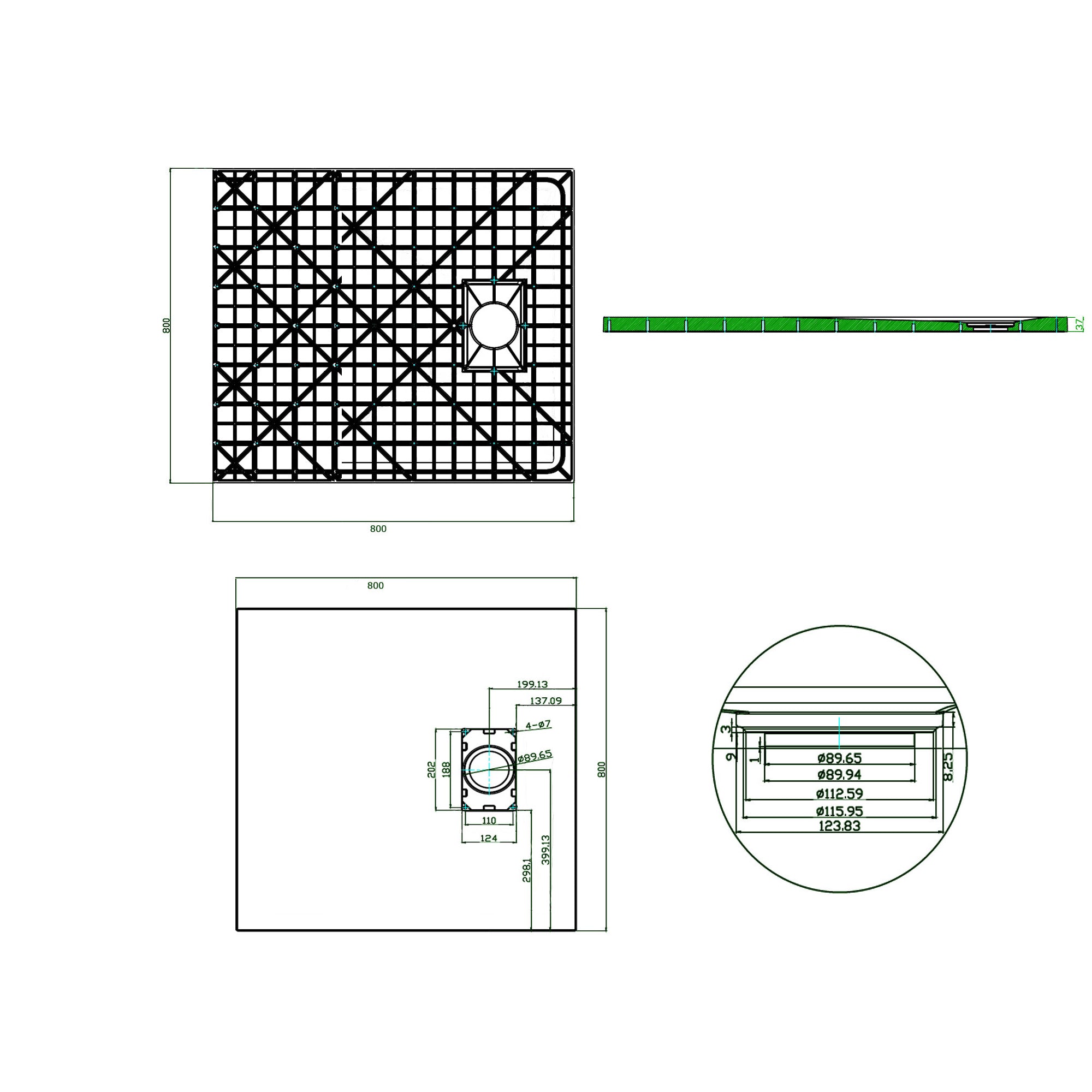 Duschtasse Duschwanne GT-Serie