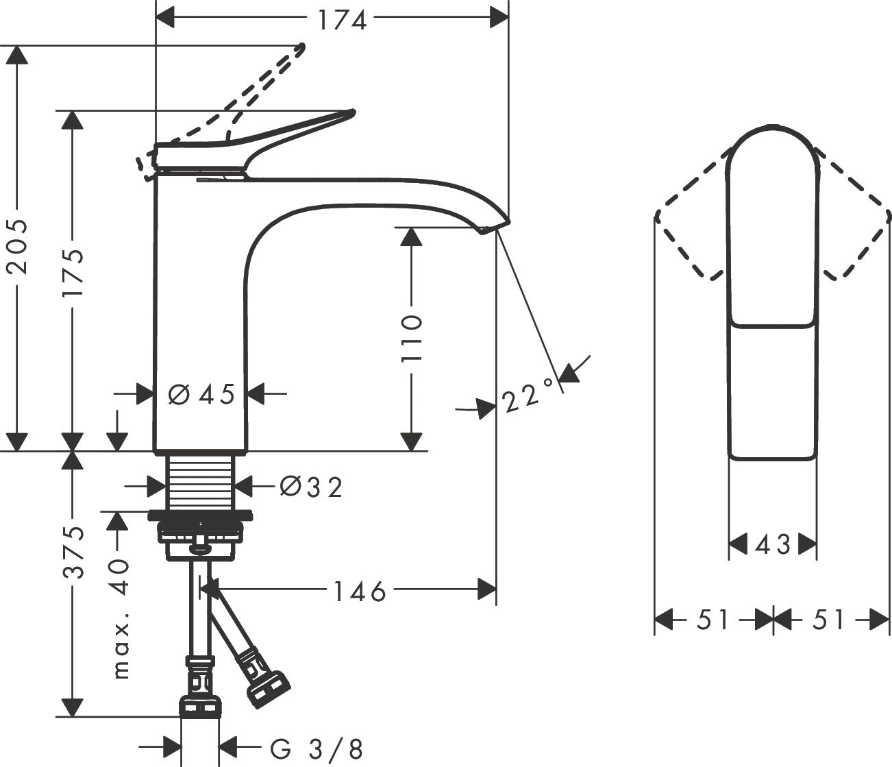 hansgrohe Vivenis 110 Waschtischarmatur