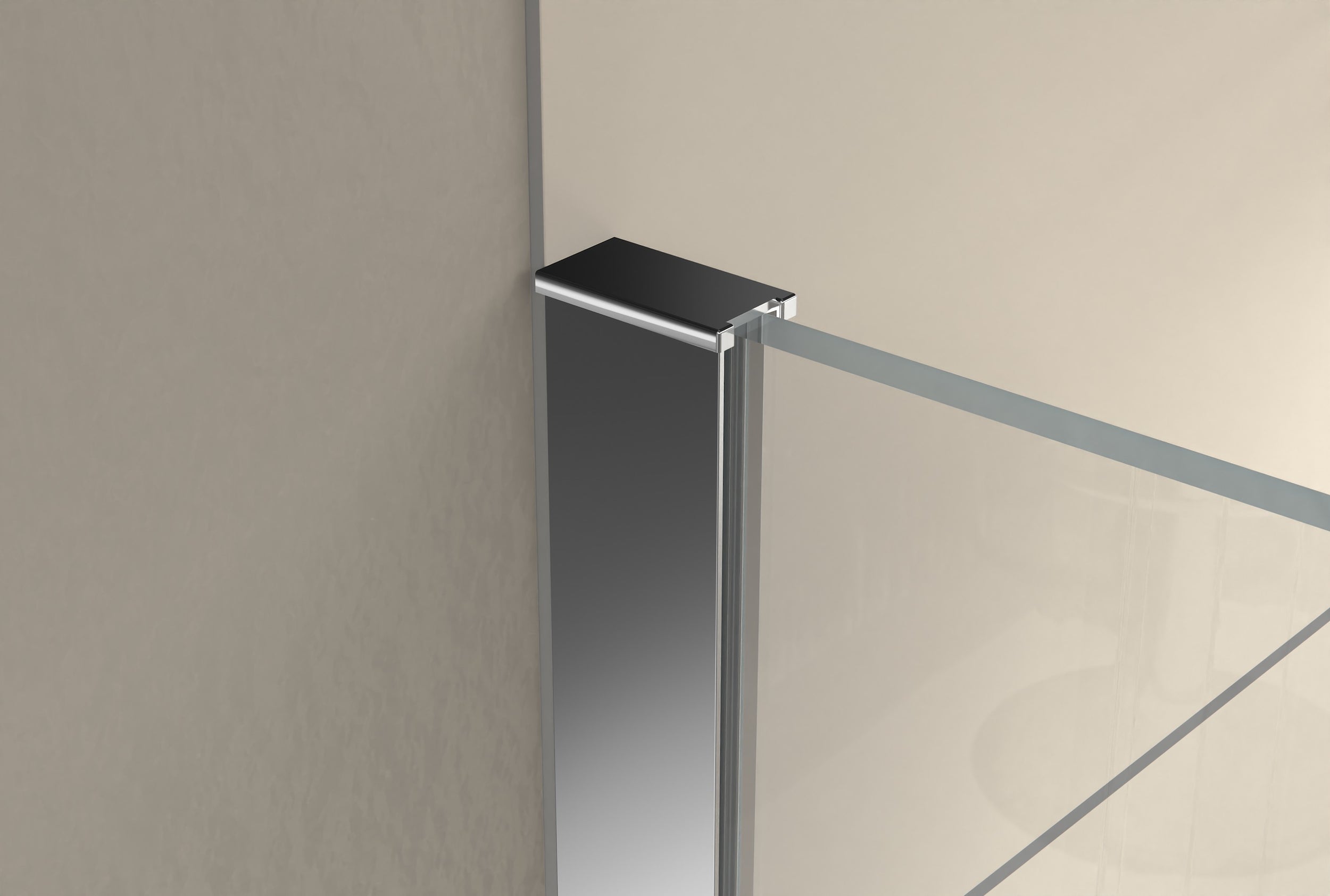 Nischendusche mit Drehtür an Festfeld NT403