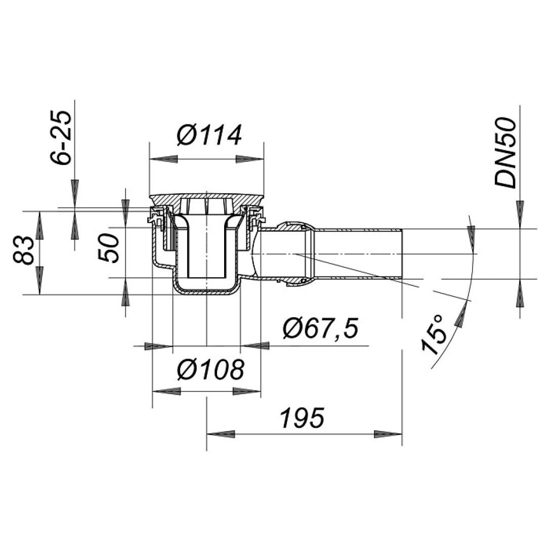 Dallmer Duschwannenablauf ORIO 85 mm