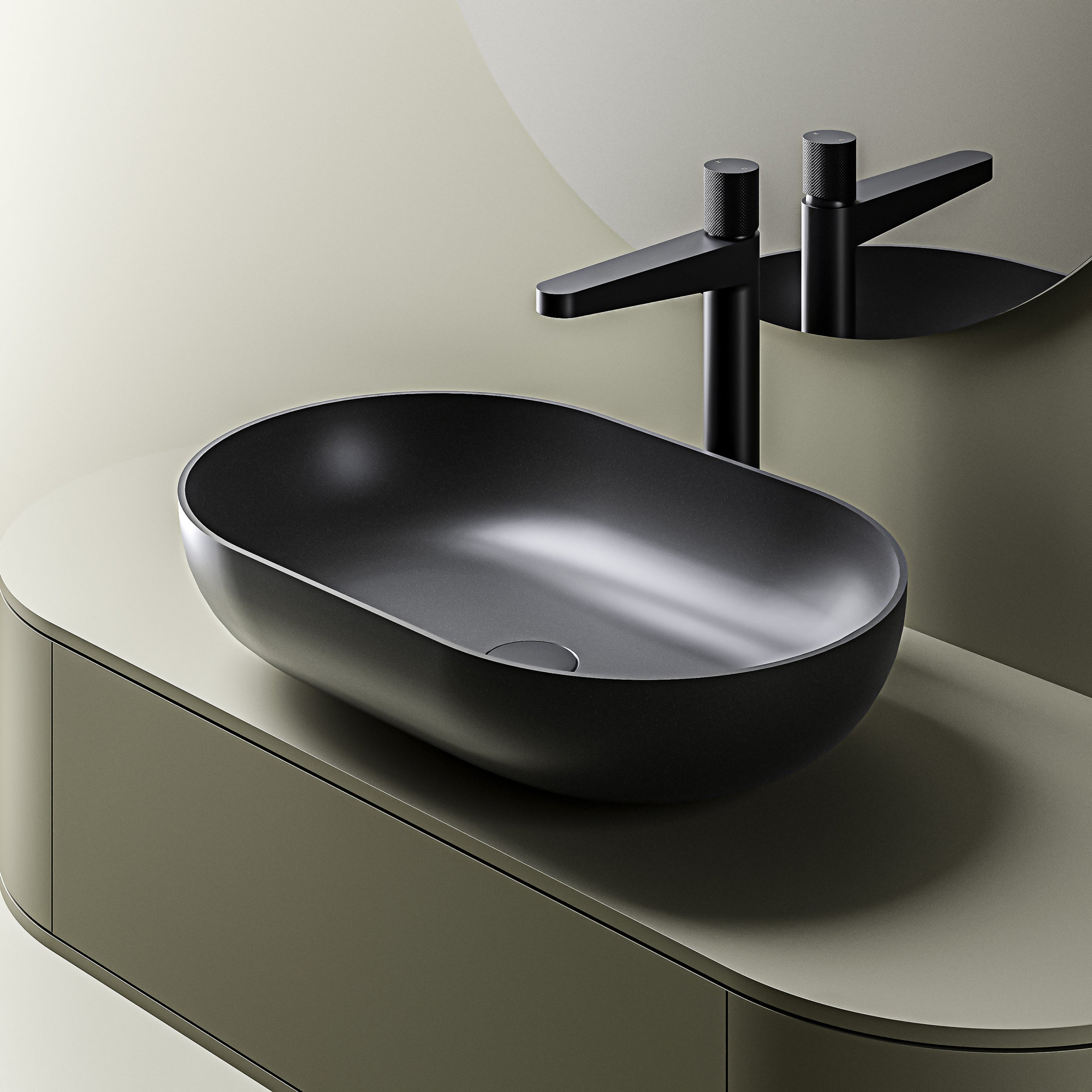 Ovales Aufsatzwaschbecken O-540