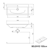 Badmöbel-Set BELDIVO 100 cm mit Waschbecken