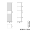 Badezimmer Hochschrank BELDIVO 42 x 170 cm