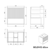 Badmöbel Set BELDIVO 60 cm mit Waschbecken