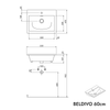 Badmöbel Set BELDIVO 60 cm mit Waschbecken