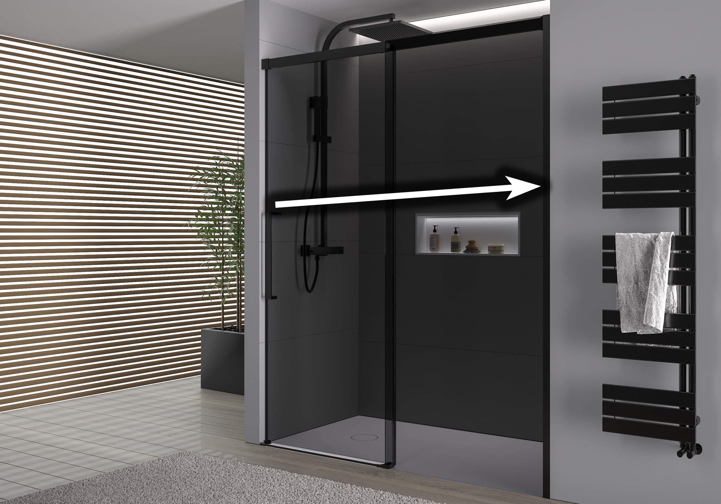 Nischendusche mit Schiebetür Soft-Close DX906 FLEX