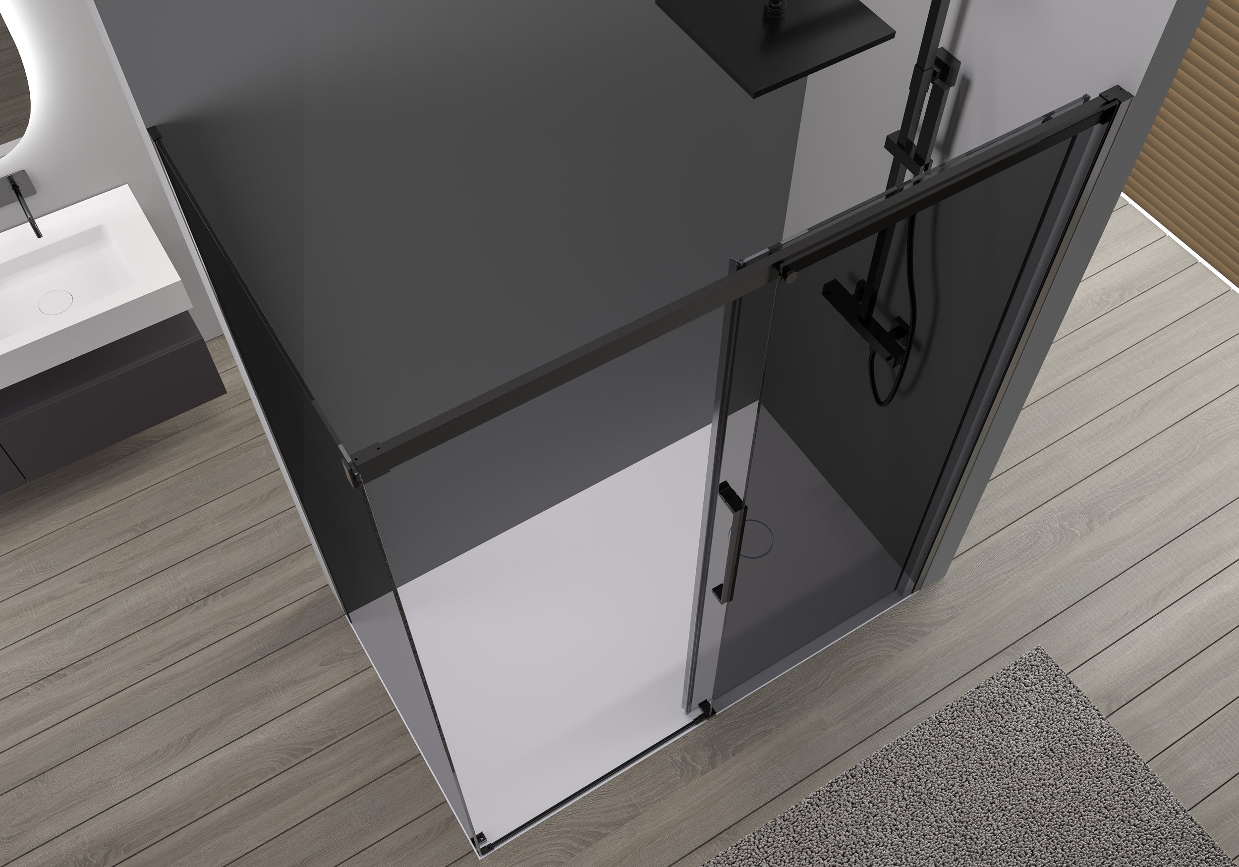 Eckdusche mit Schiebetür Soft-Close DX906 FLEX