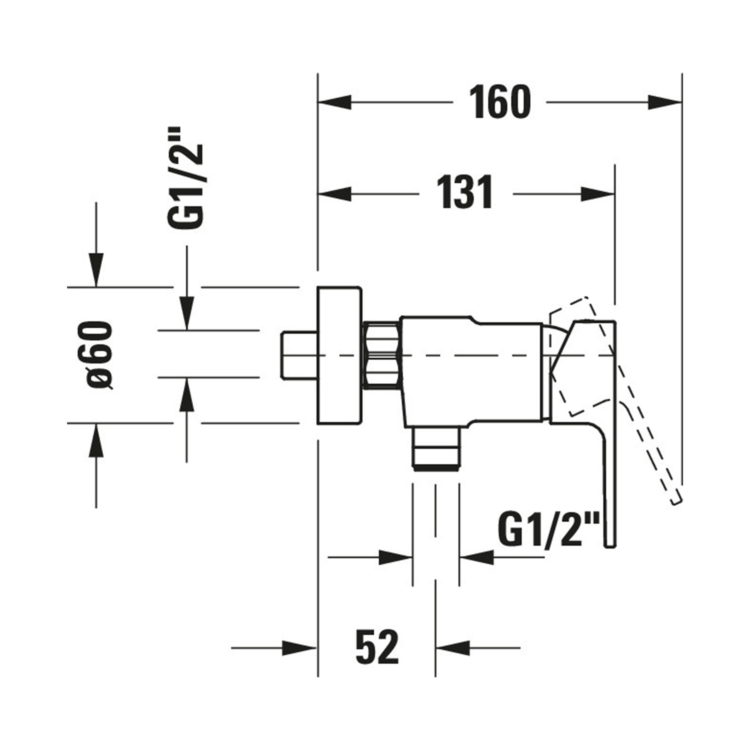 Duravit B.3 Aufputz Brausearmatur