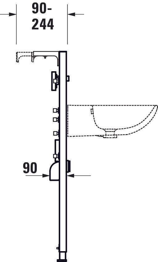 DuraSystem Installationselement für Waschtisch, für Wandarmatur 500x170x1148 mm