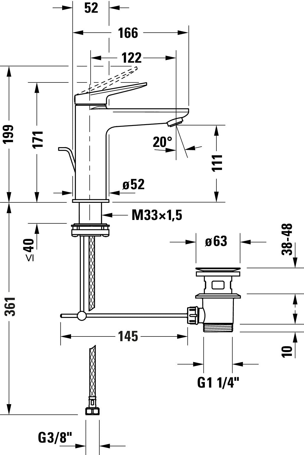 Duravit Wave Einhebel-Waschtischmischer M