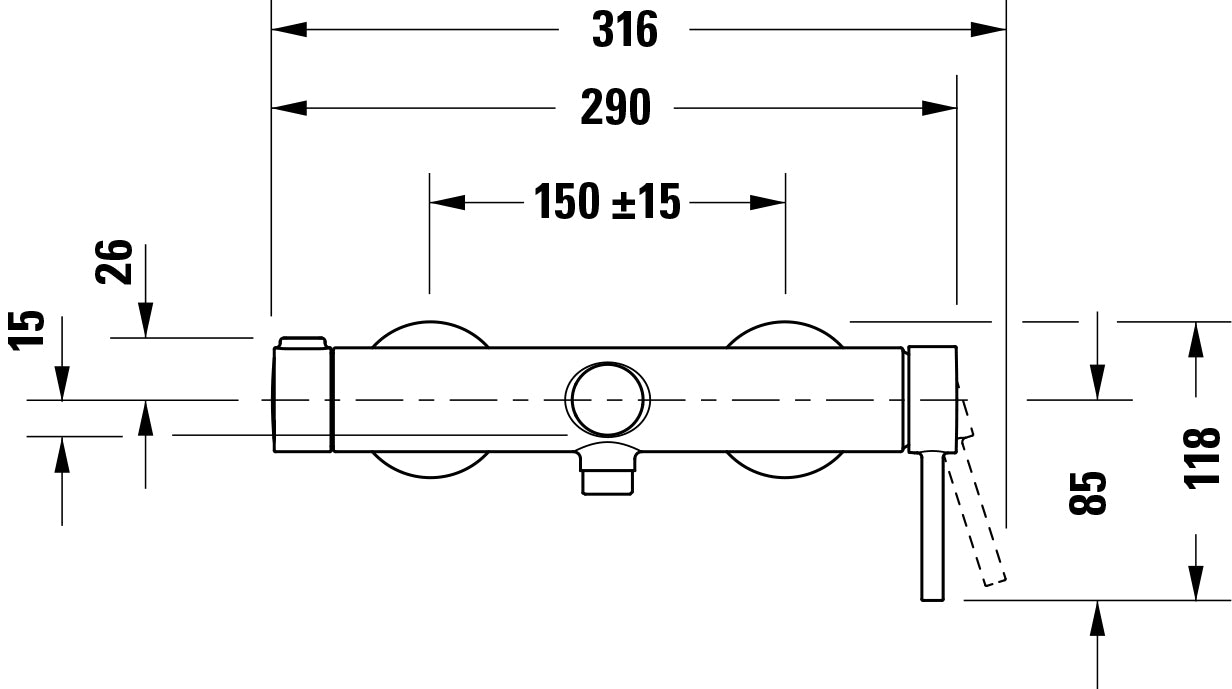 Duravit Circle Einhebel-Wannenmischer Aufputz