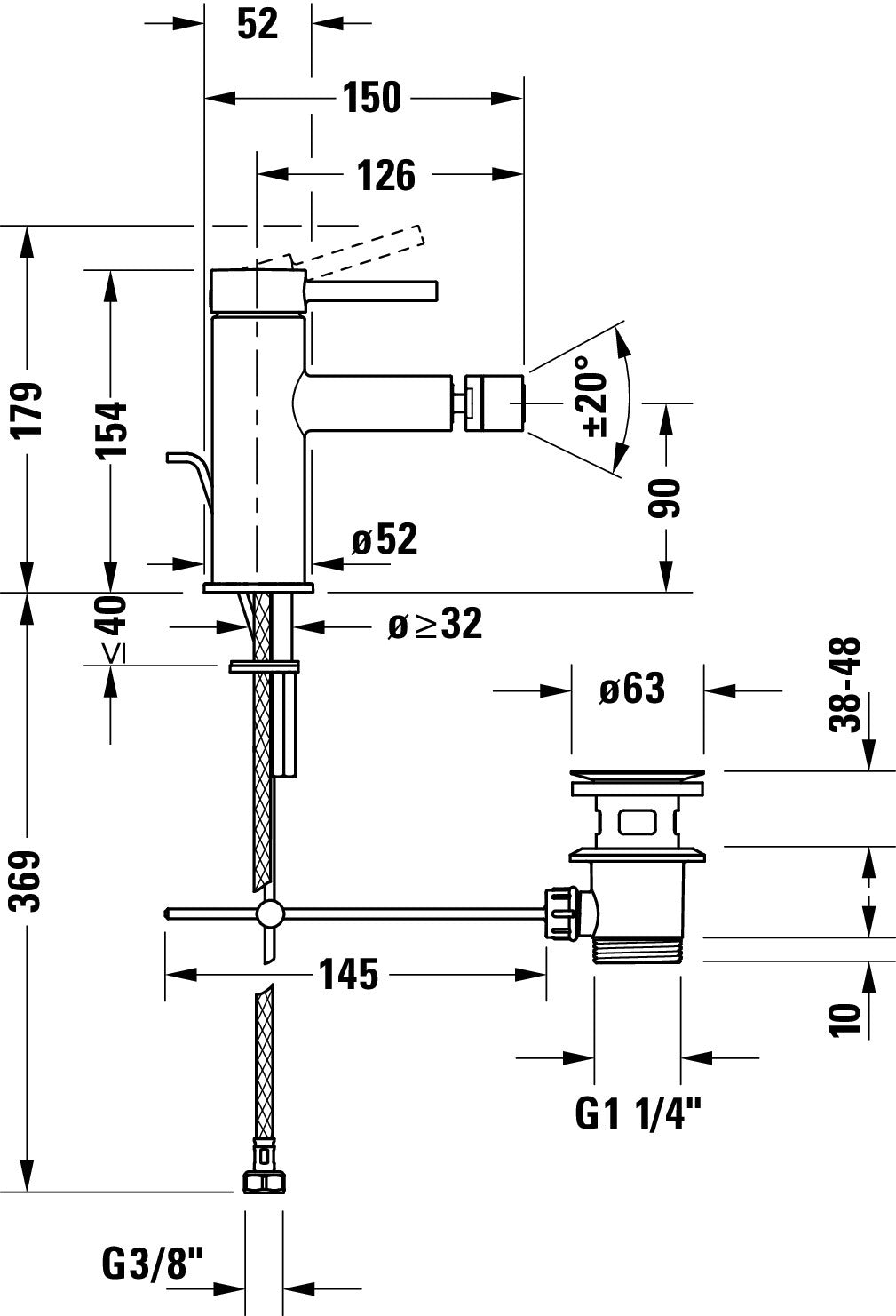 Duravit Circle Einhebel-Bidetmischer