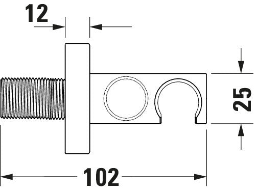 Duravit Universal Wandanschlussbogen mit Brausehalter
