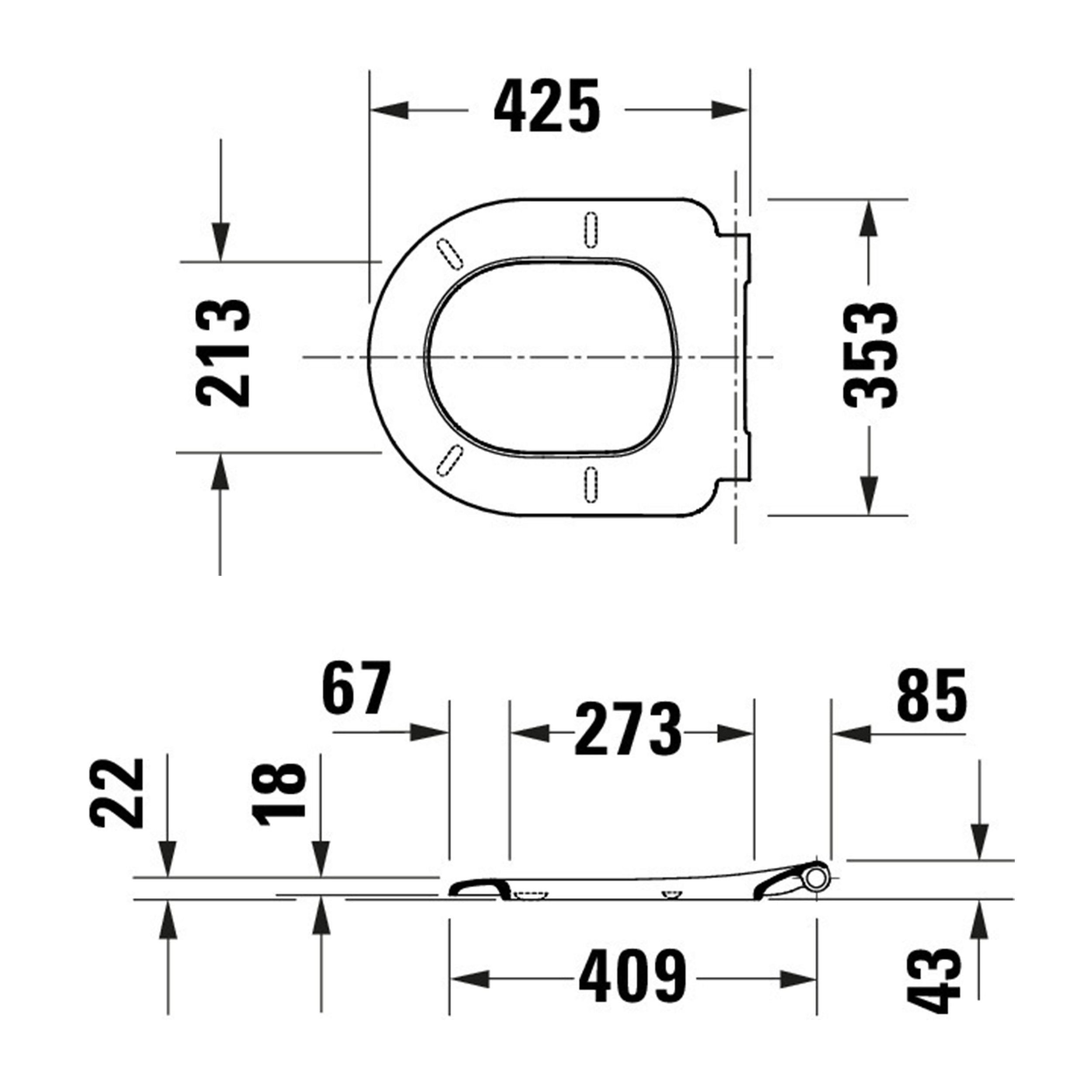 Duravit Univavo Universal WC-Sitz mit Absenkautomatik, rund