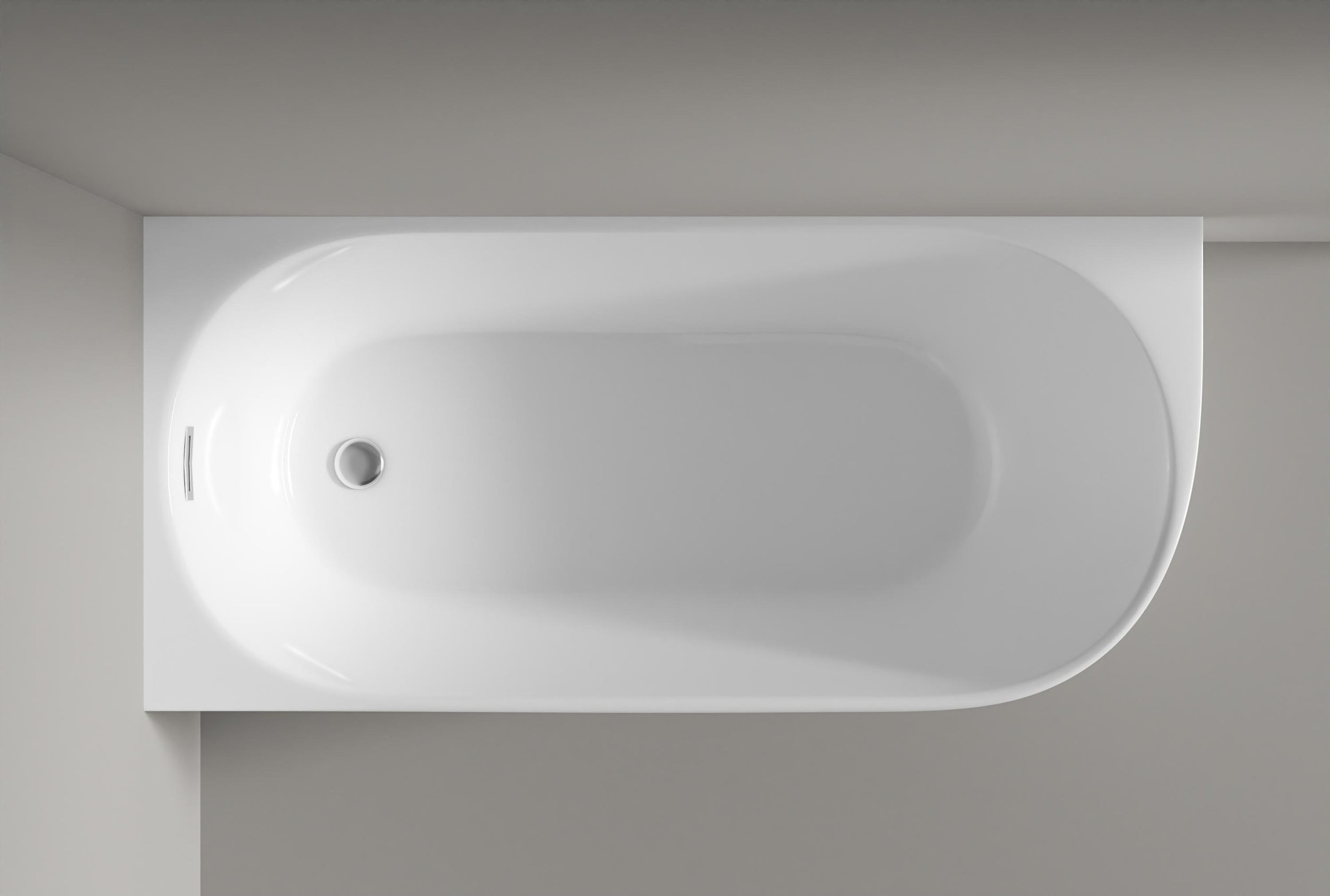 Halb freistehende Raumsparbadewanne NORA CORNER