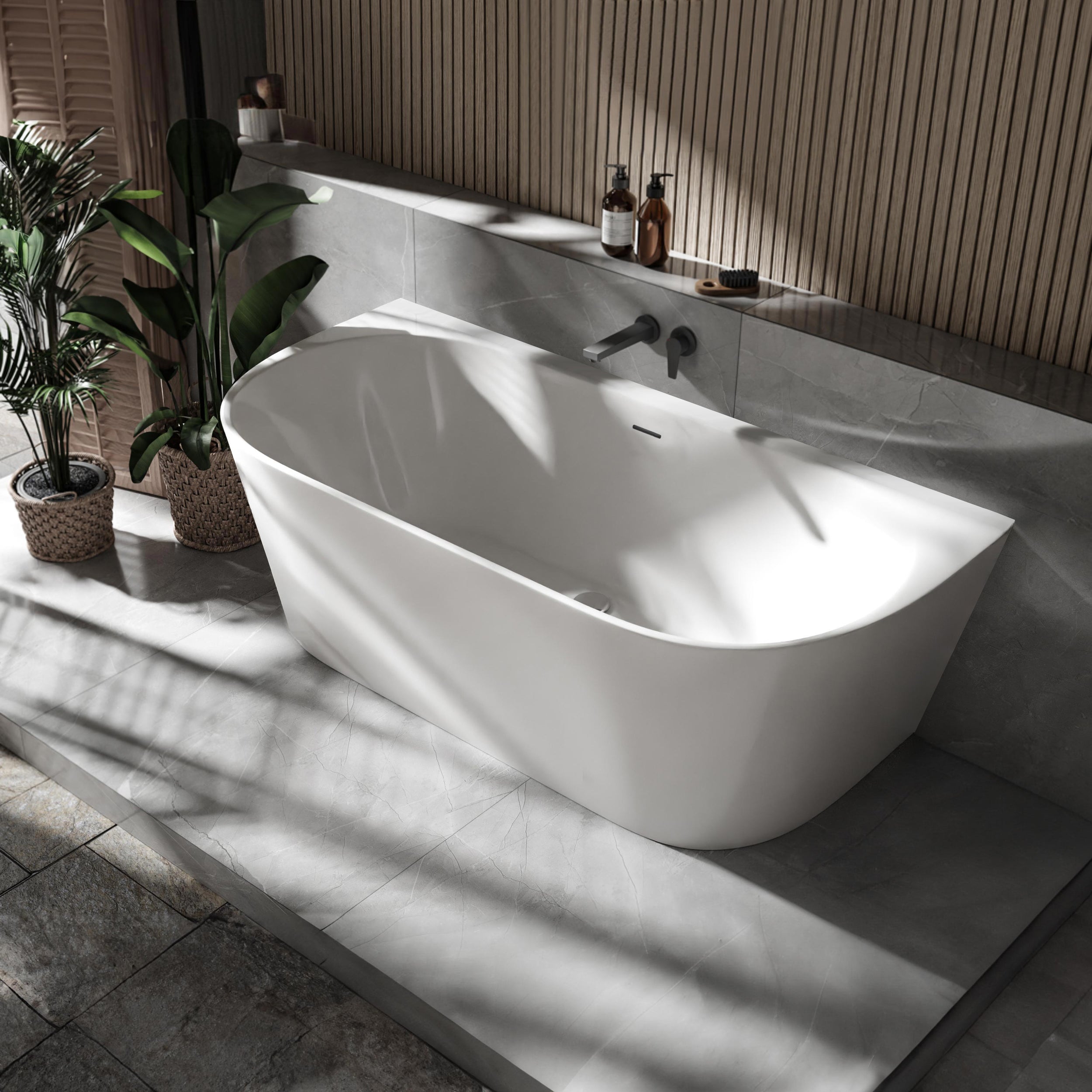 Freistehende Raumsparbadewanne NORA