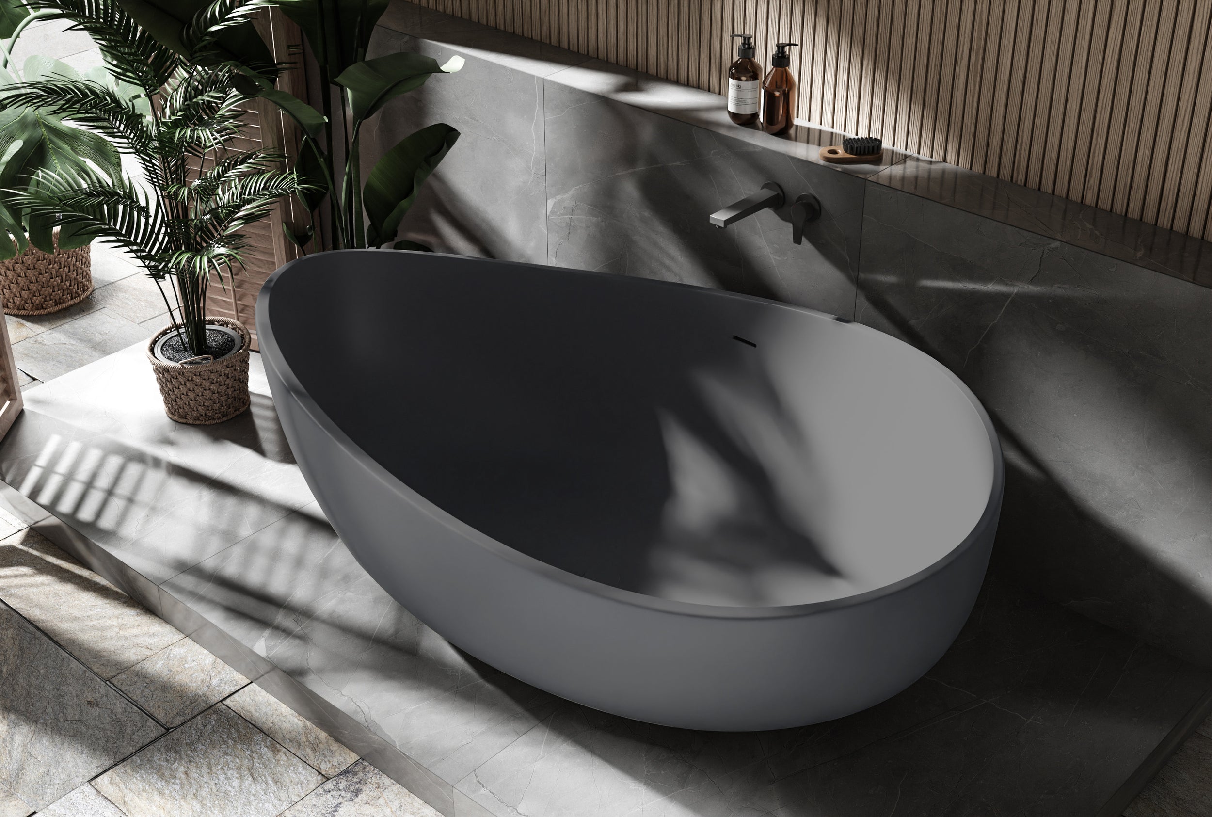 Freistehende Badewanne WAVE STONE