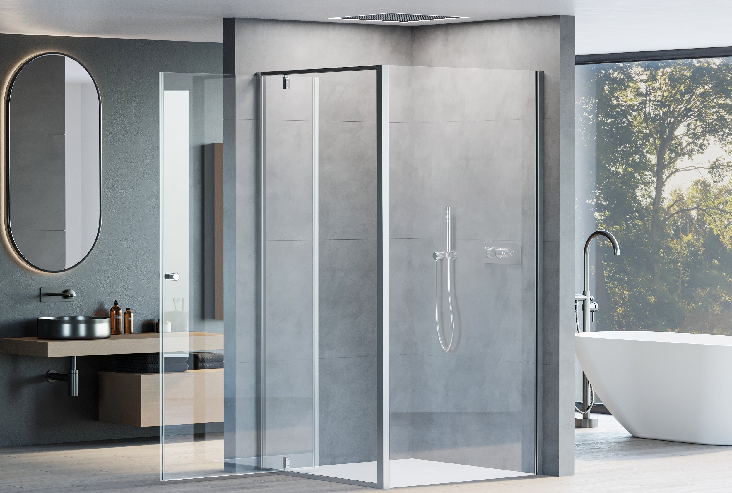 Eckdusche mit Drehtür NT604 - FLEX