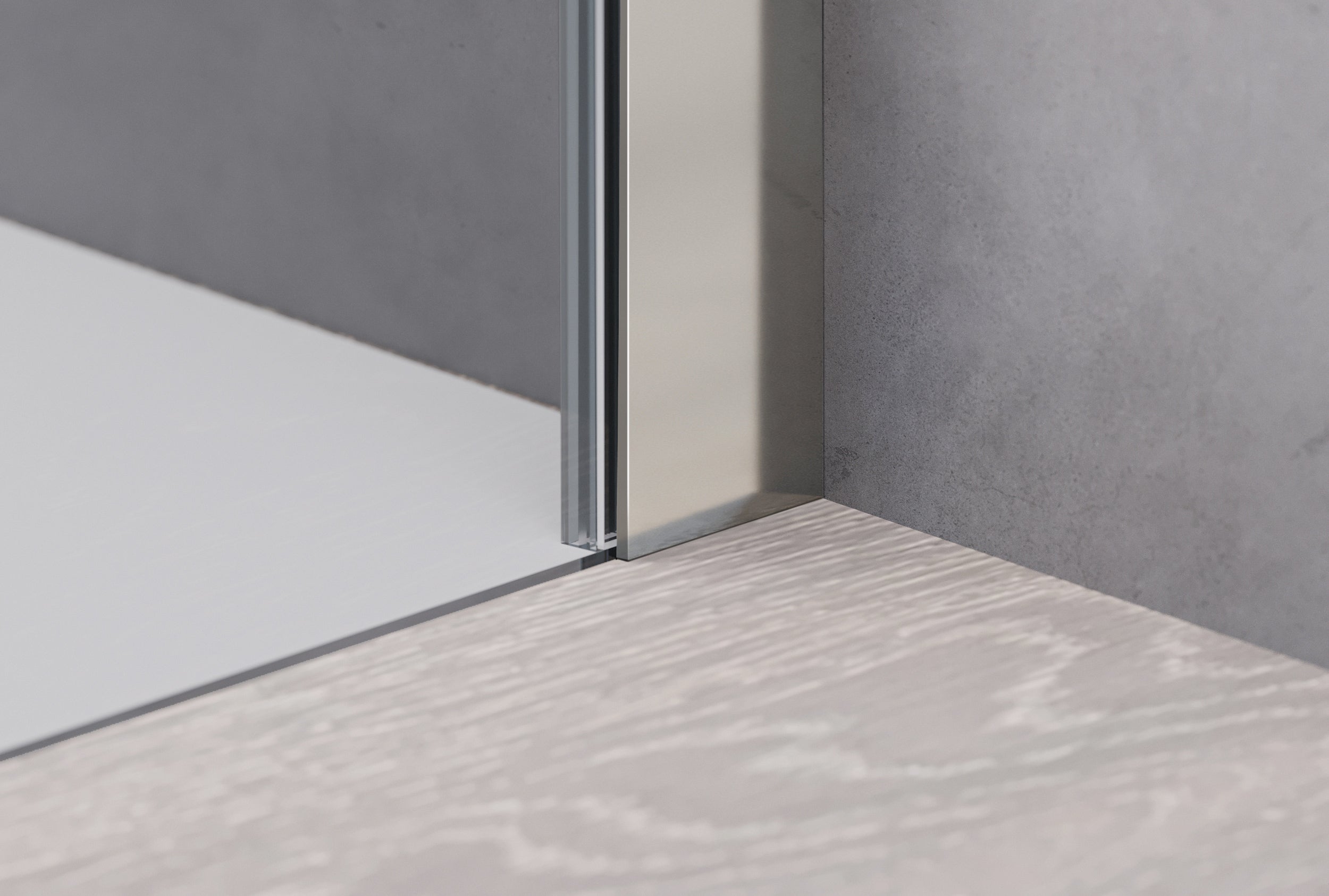 Eckdusche mit Drehtür an Festfeld NT606 - FLEX