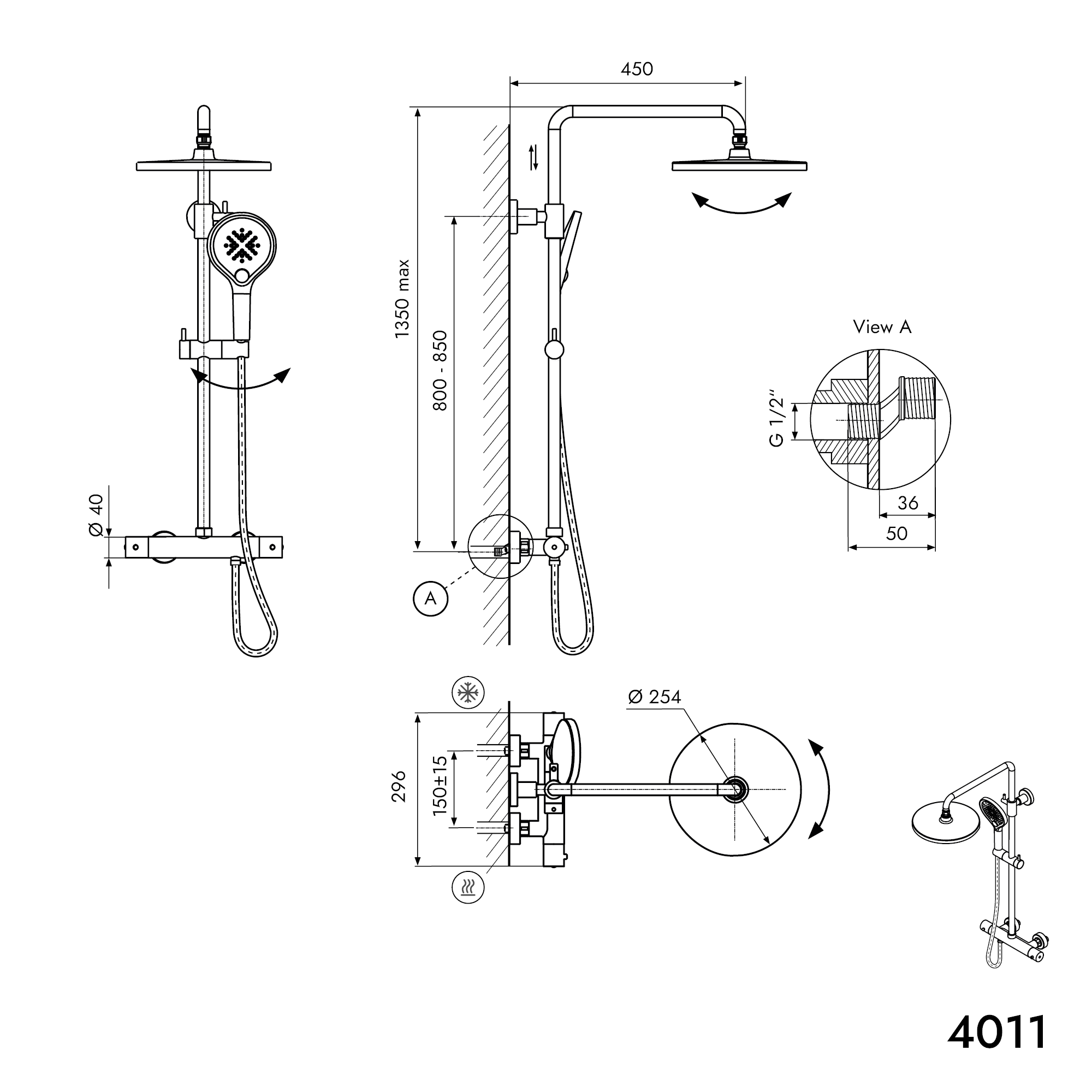 Duschsäule Thermostat 4011 PRO