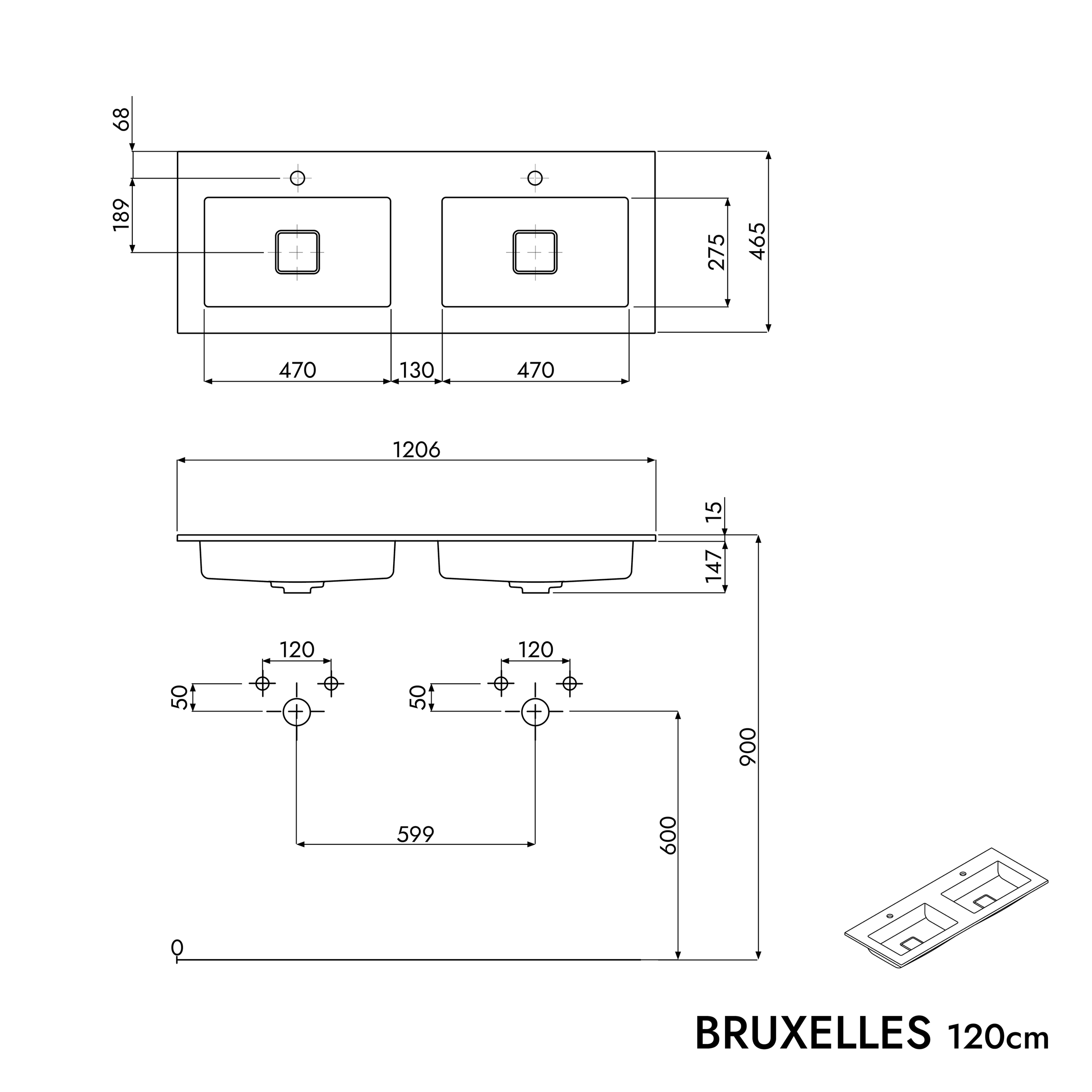 Unterschrank LAVOA 120 cm