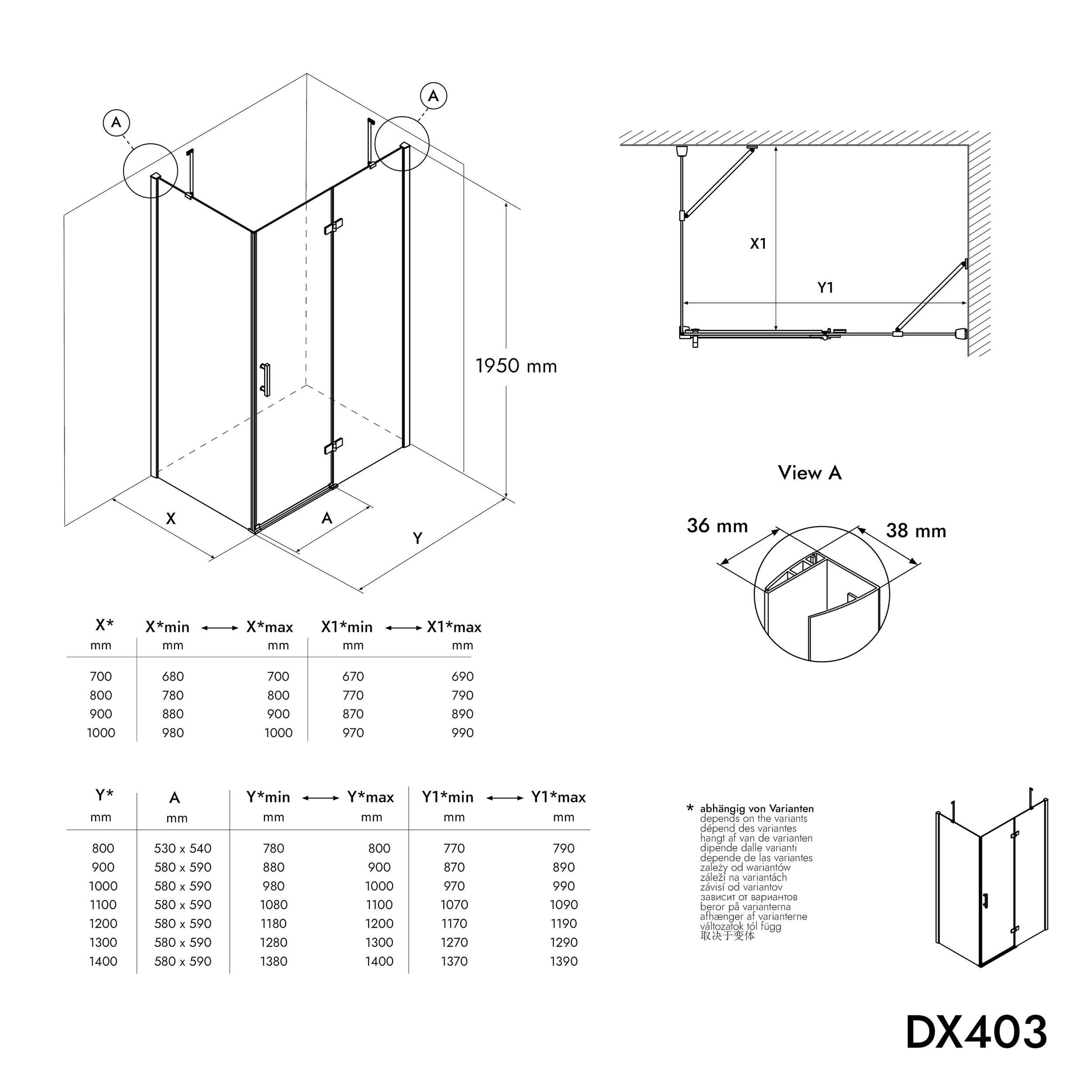 Duschkabine Eckdusche DX403