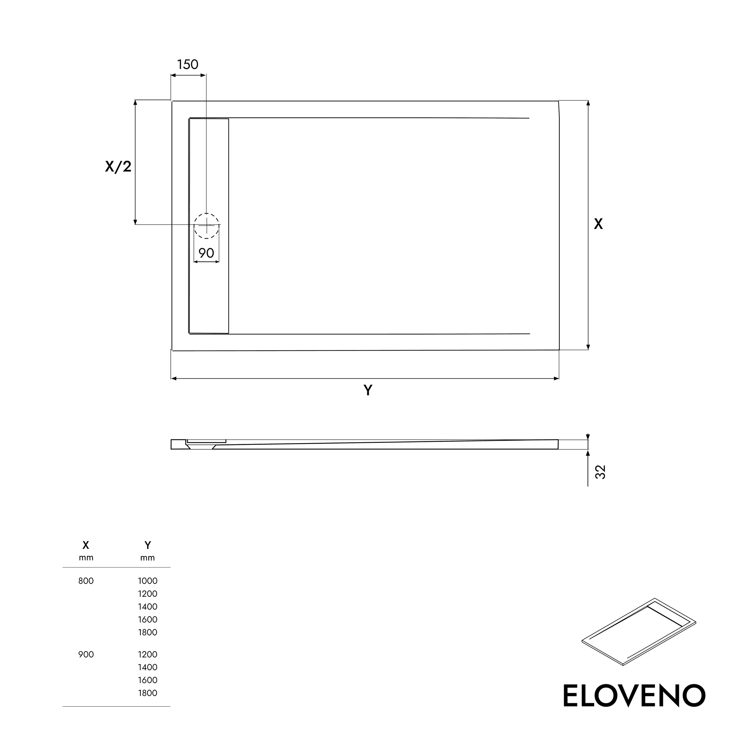 Duravit Duschwanne flach Eloveno