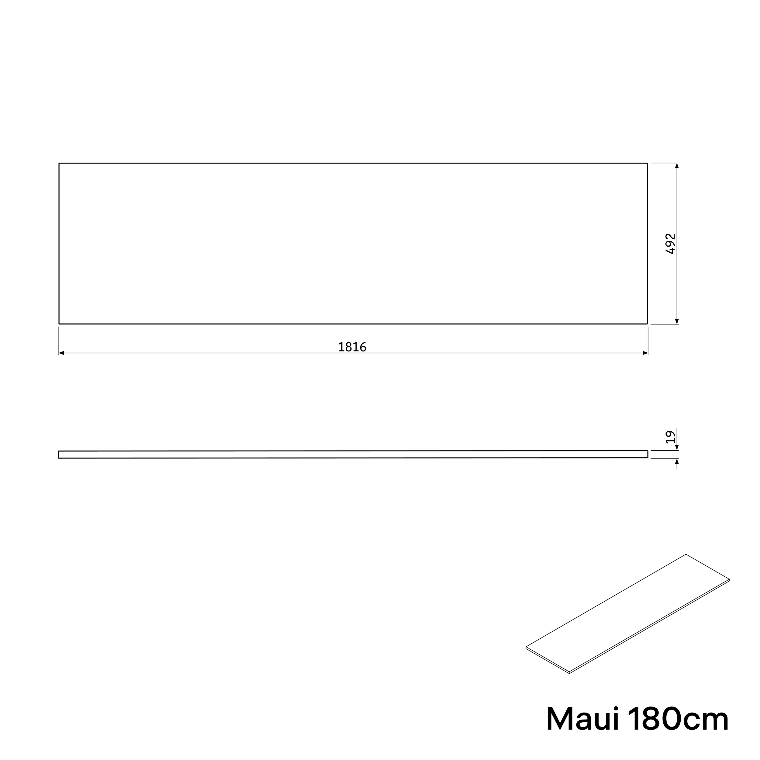 Waschbeckenunterschrank MAUI 180 cm
