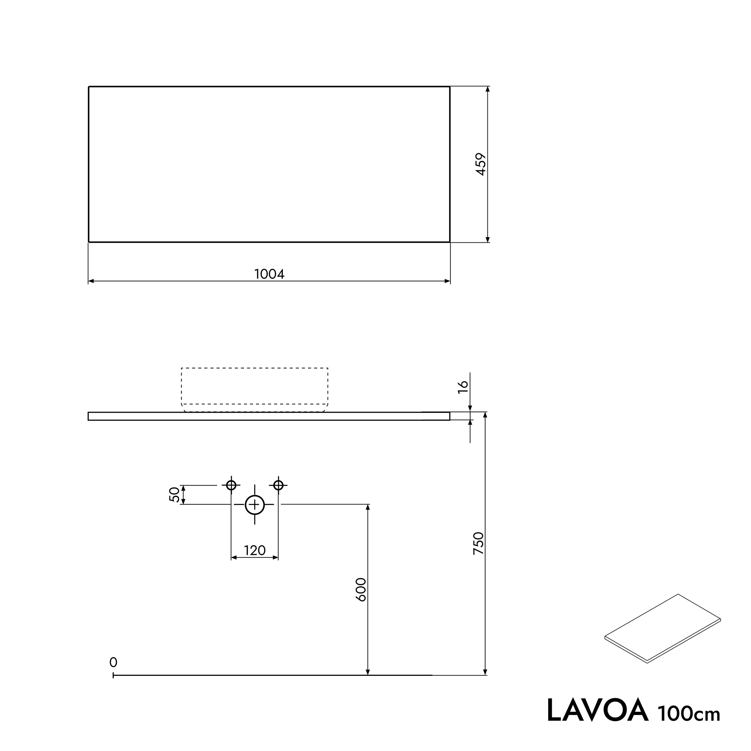 Badmöbel Unterschrank LAVOA 100 cm