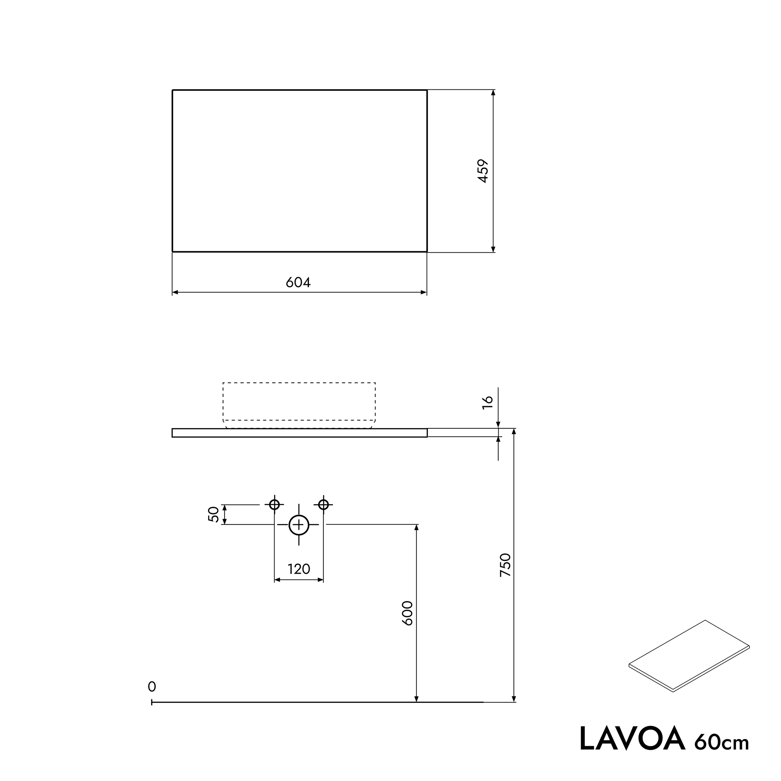 Badmöbel Unterschrank LAVOA 60 cm