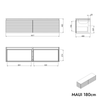 Waschbeckenunterschrank MAUI 180 cm