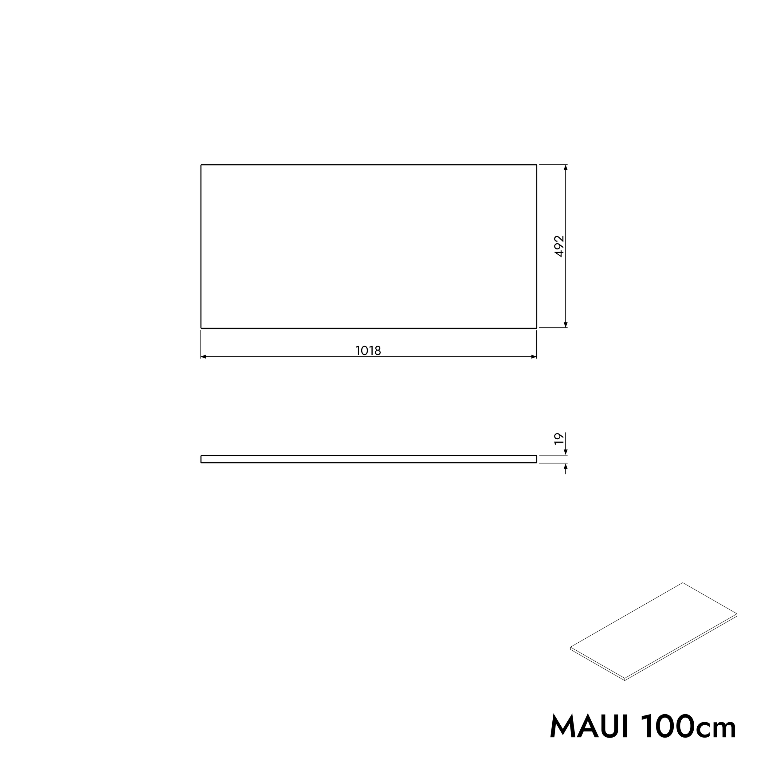Waschbeckenunterschrank MAUI 100 cm