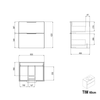 Badmöbel Set TIM 60 cm mit Waschbecken