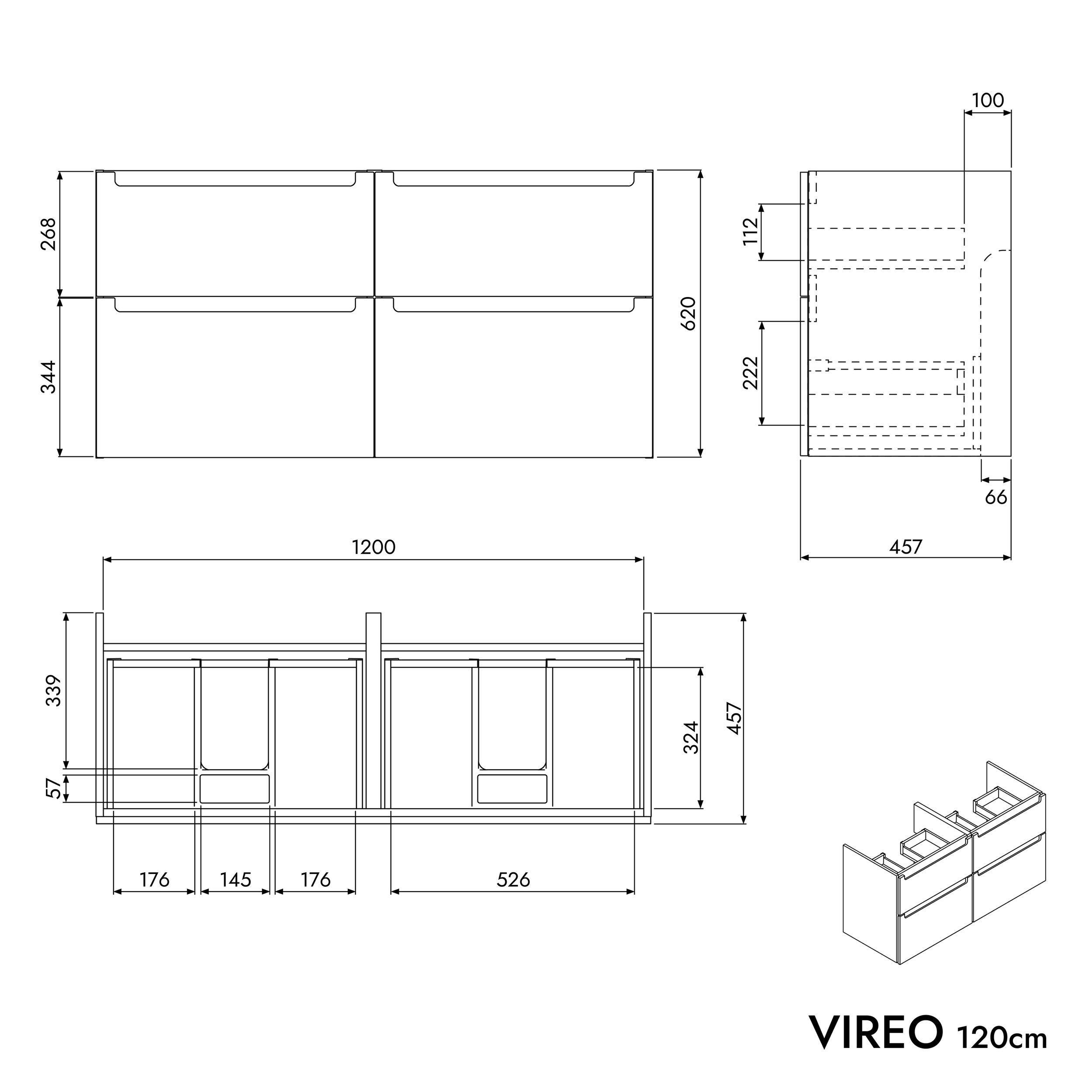 Waschtischunterschrank VIREO 120 cm