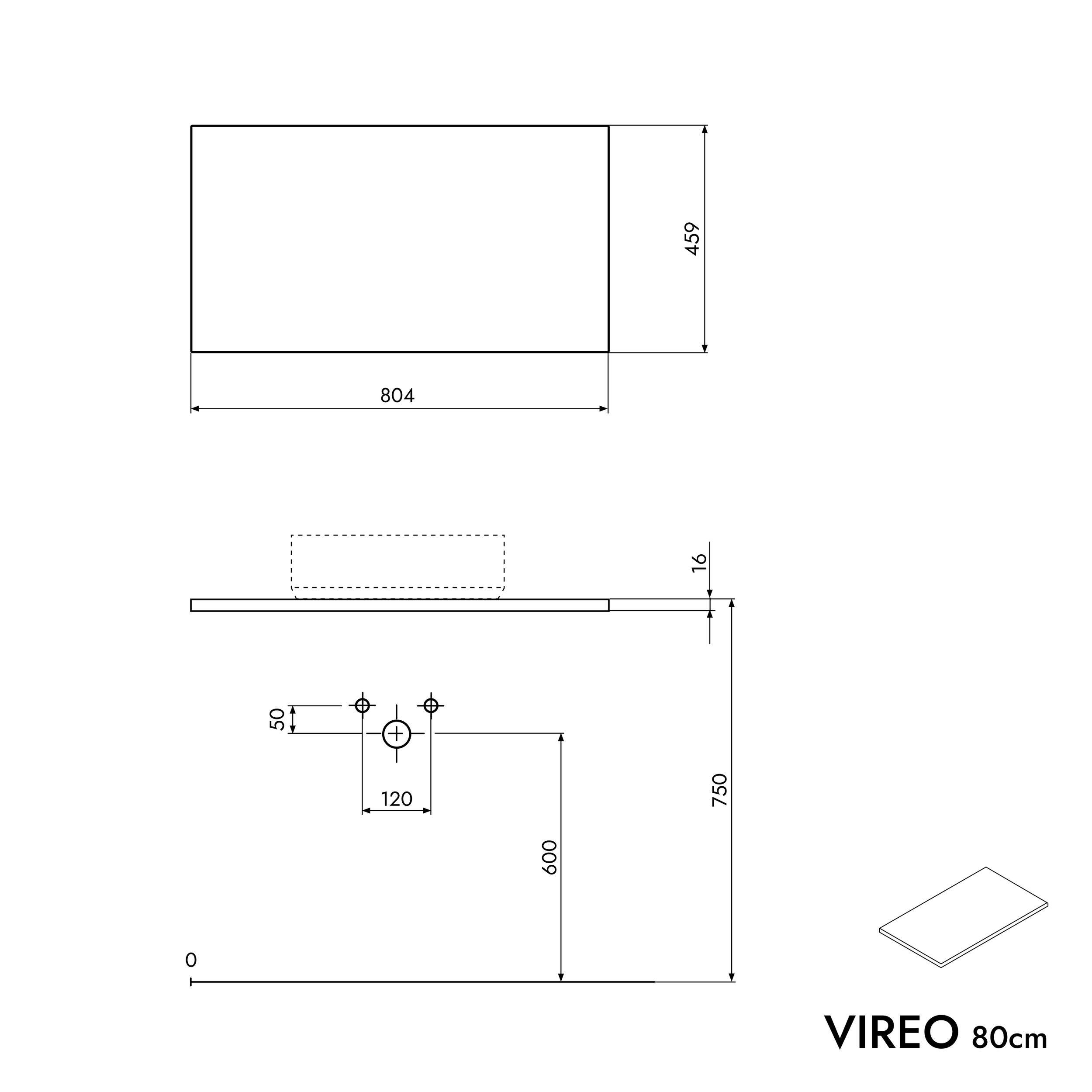 Badmöbel Unterschrank VIREO 80 cm