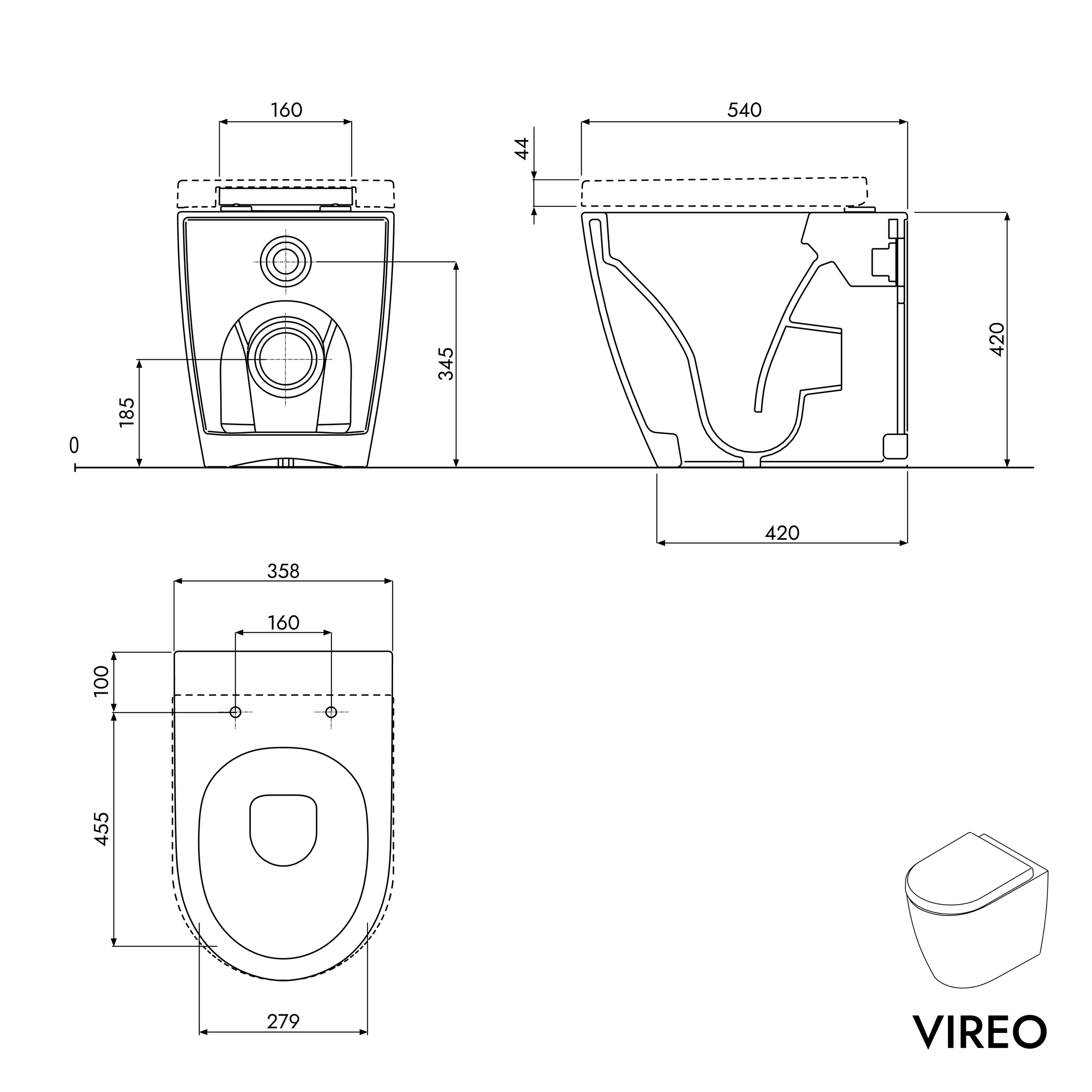 Stand WC VIREO Weiß