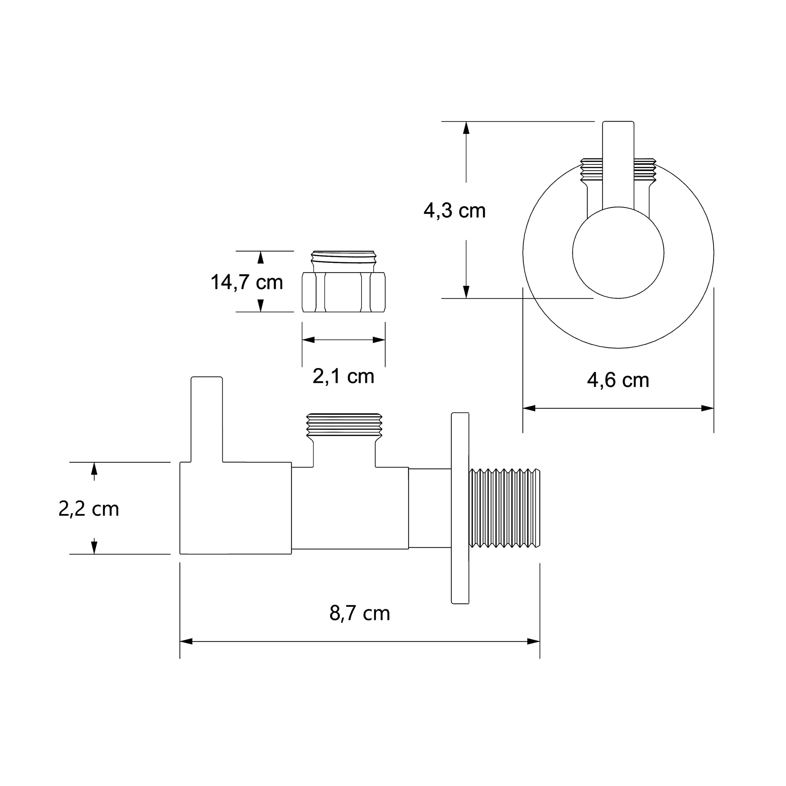 Design-Eckventil 2er-Pack - Schwarz mat