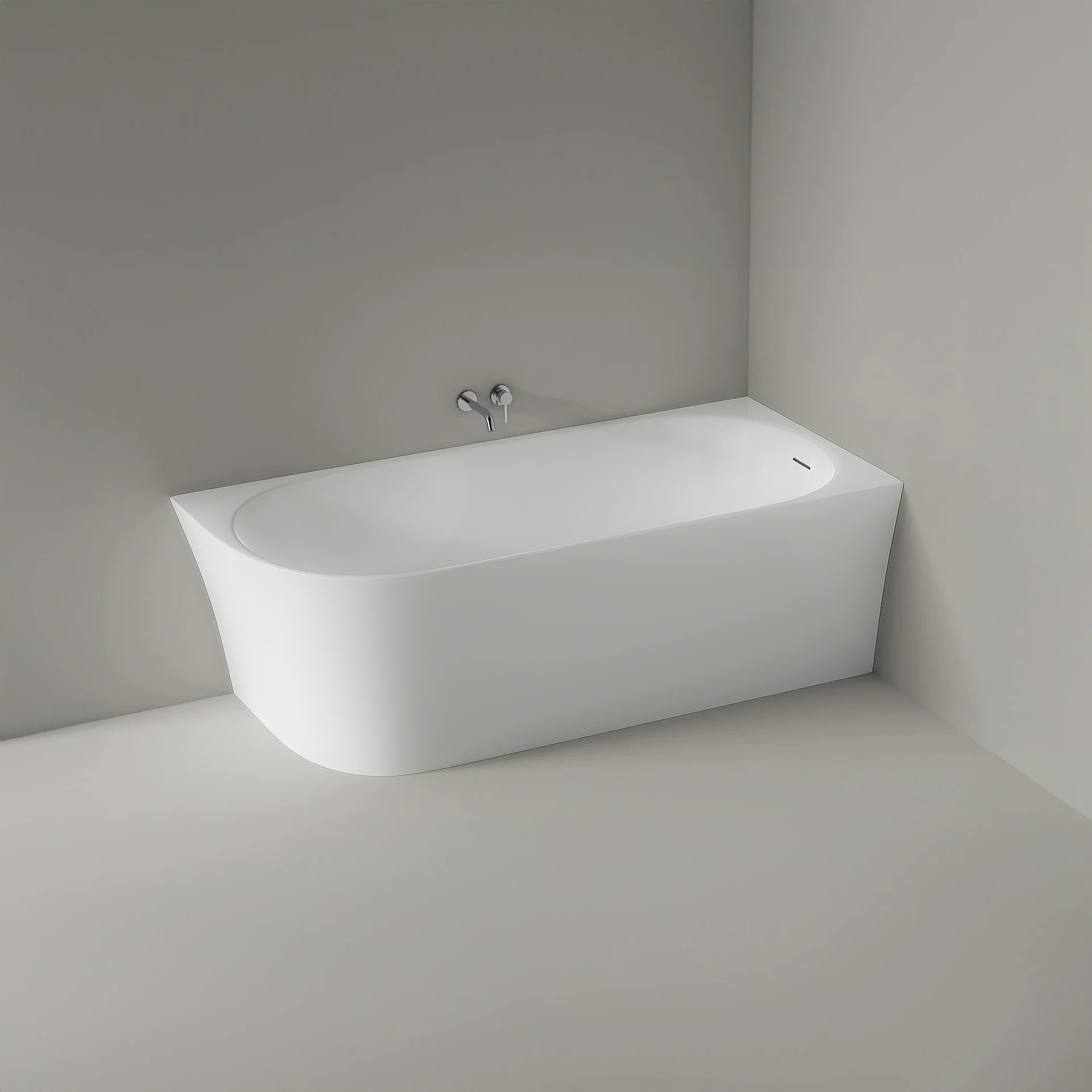 Halb freistehende Raumsparbadewanne NORA CORNER